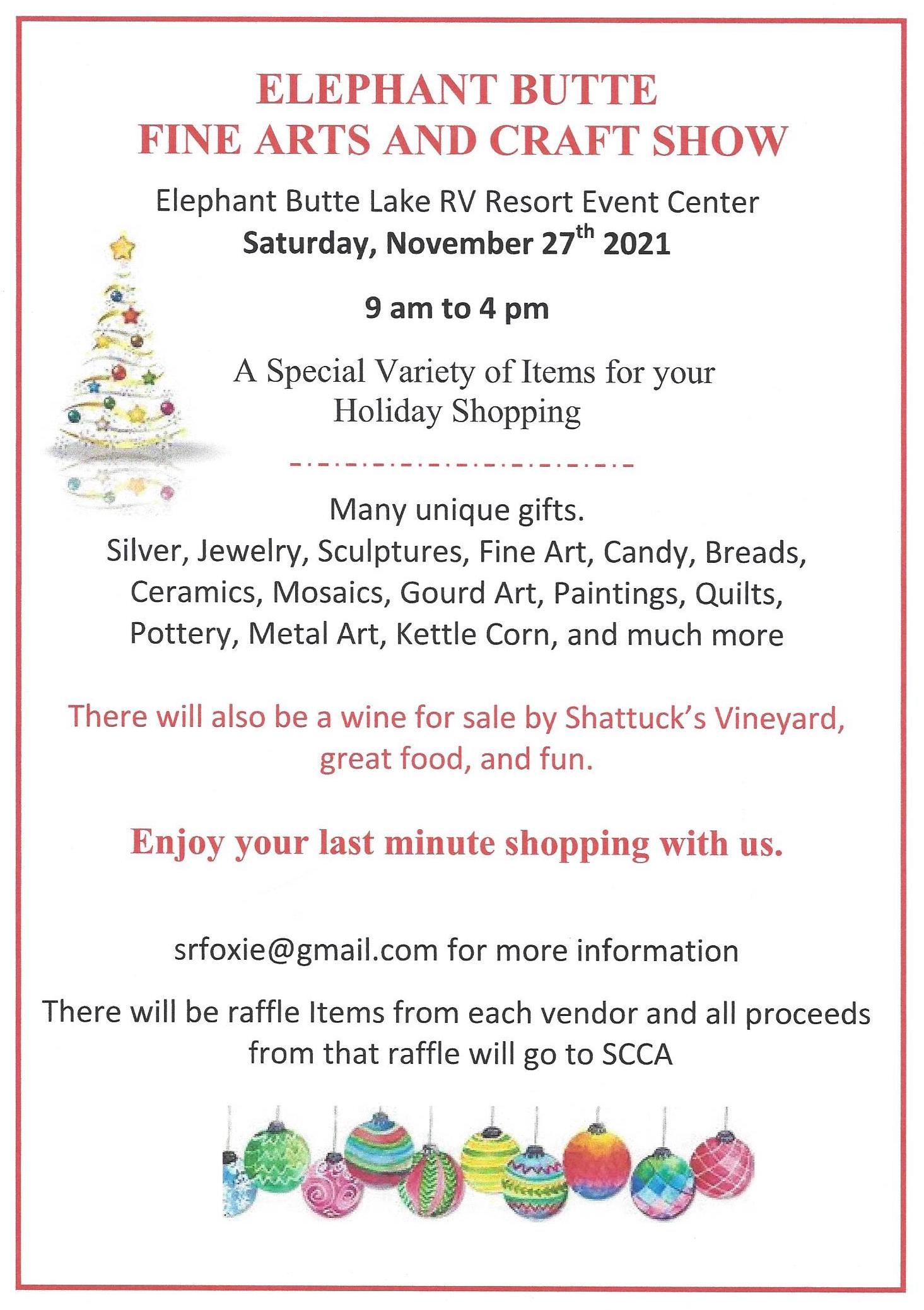 SCCA Christmas Craft Sale 2021